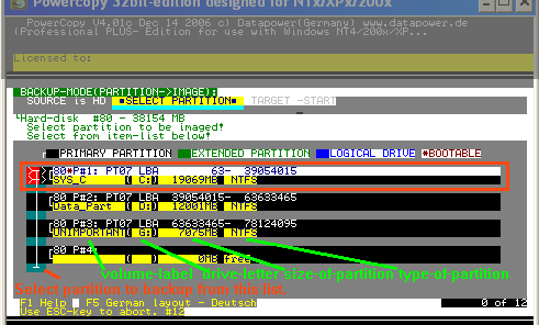 partition layout