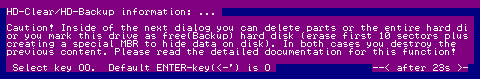 erase disk info message